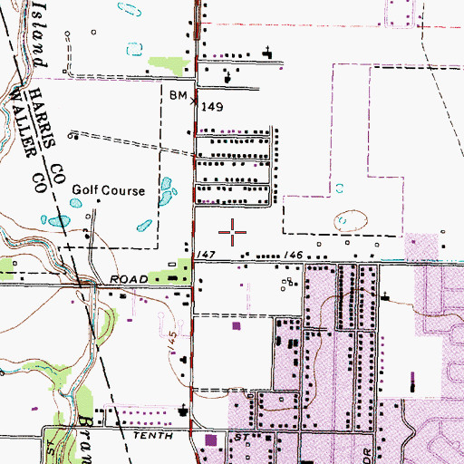Topographic Map of Katy City Park, TX