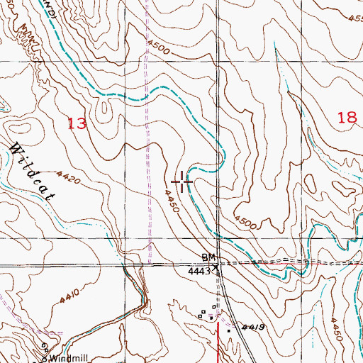 Topographic Map of Jackpot Ditch, CO