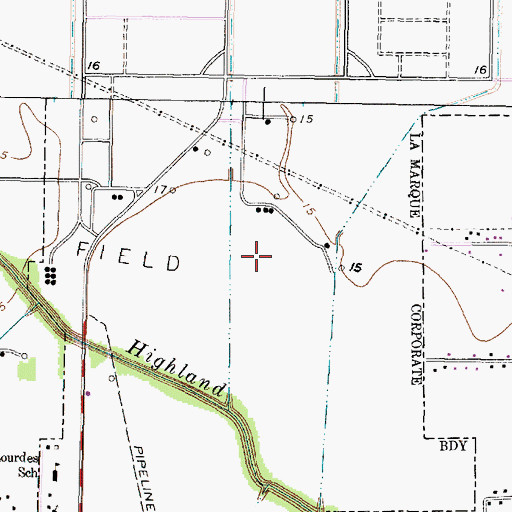 Topographic Map of Jack Brooks Park, TX