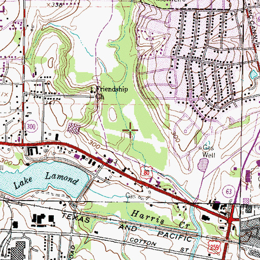 Topographic Map of Jackson Park, TX