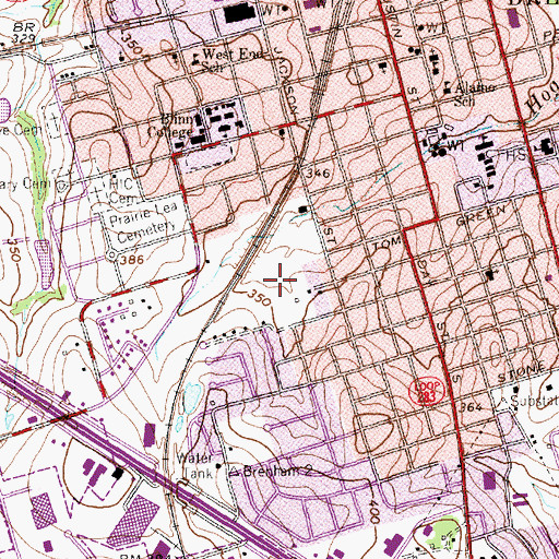Topographic Map of Jackson Park, TX