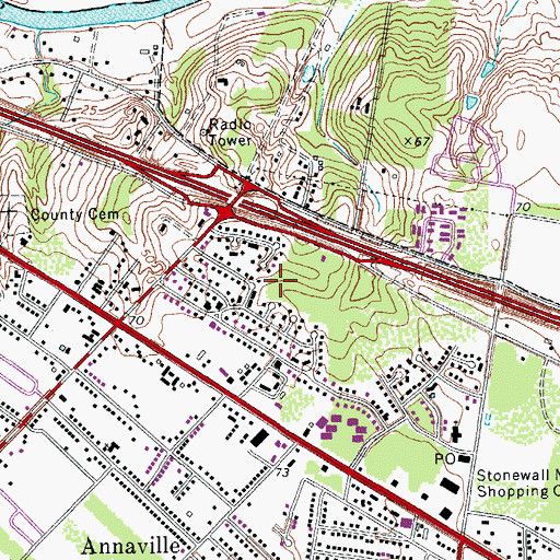 Topographic Map of Jackson Woods Park, TX