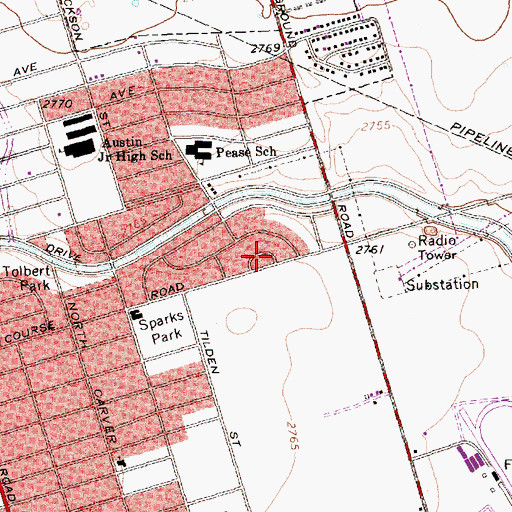 Topographic Map of Jacotte Park, TX