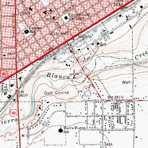 Topographic Map of Jaycee Park, TX