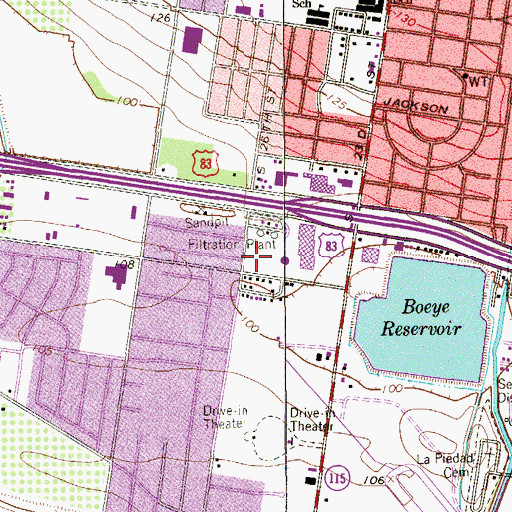 Topographic Map of Jaycee Park, TX