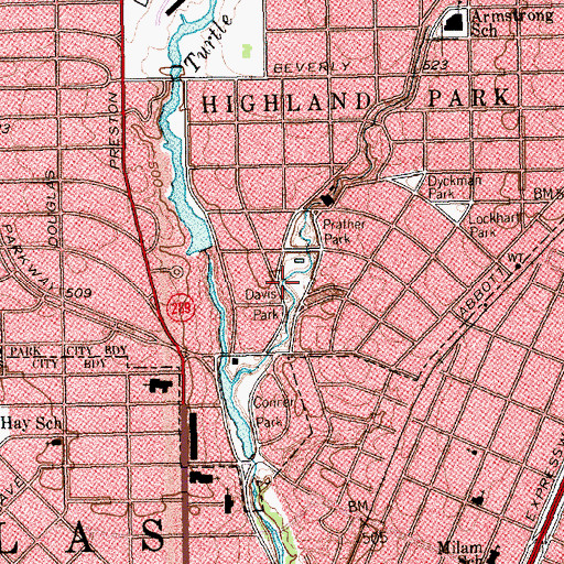 Topographic Map of Jester Park, TX