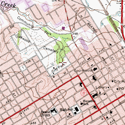 Topographic Map of Jester Park, TX