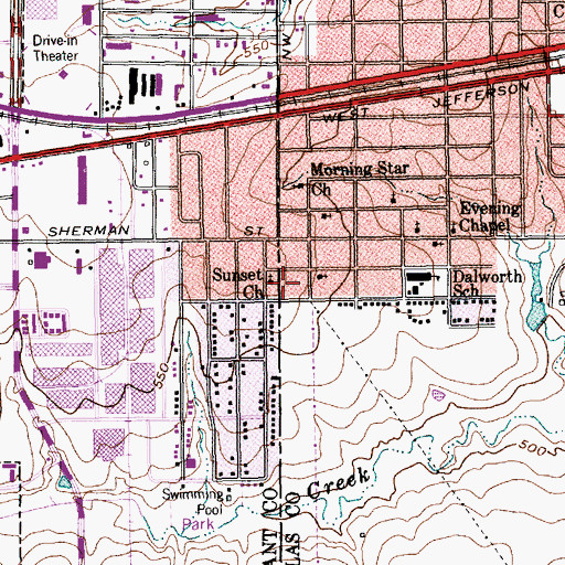 Topographic Map of Holland Street Park, TX