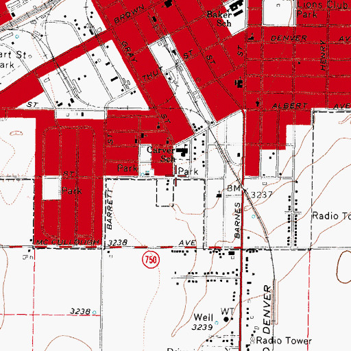 Topographic Map of Hollywood Park, TX