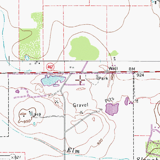 Topographic Map of Hondo City Park, TX
