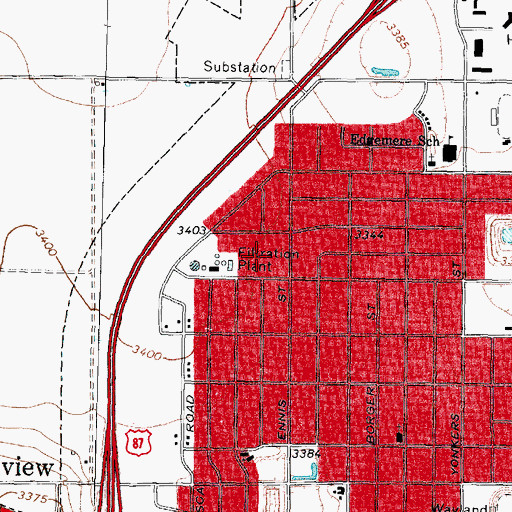 Topographic Map of Hood Park, TX