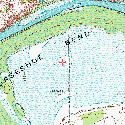 Topographic Map of Horseshoe Bend Recreation Area, TX