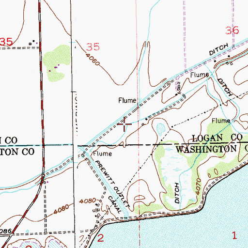 Topographic Map of South Platte Ditch, CO