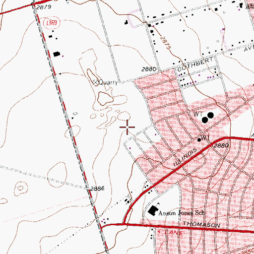 Topographic Map of House Park, TX