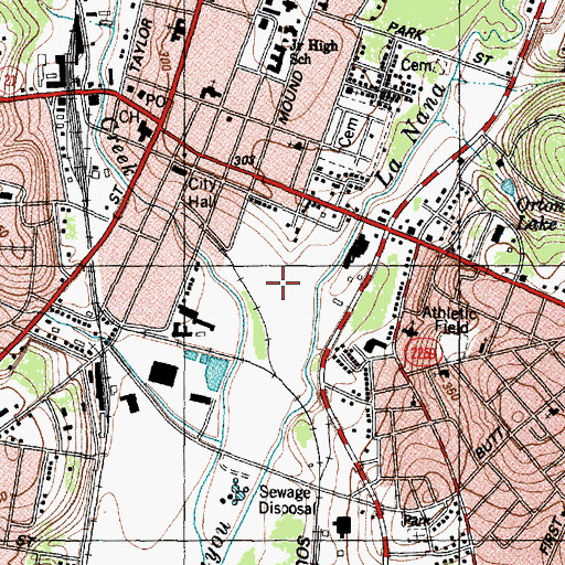 Topographic Map of Hoya Park, TX