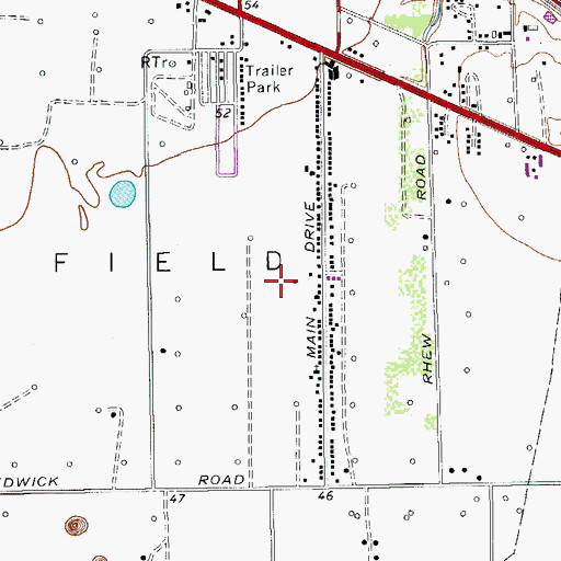 Topographic Map of Hudson Park, TX