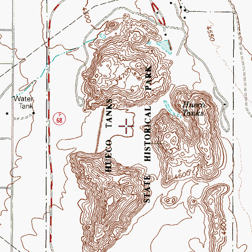 Topographic Map of Hueco Tanks State Historical Park, TX