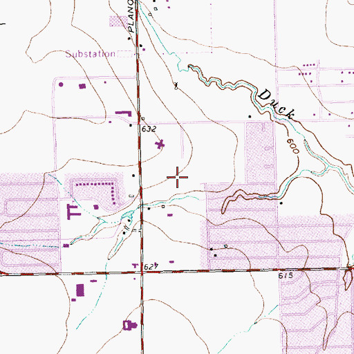 Topographic Map of Huffhines Park, TX