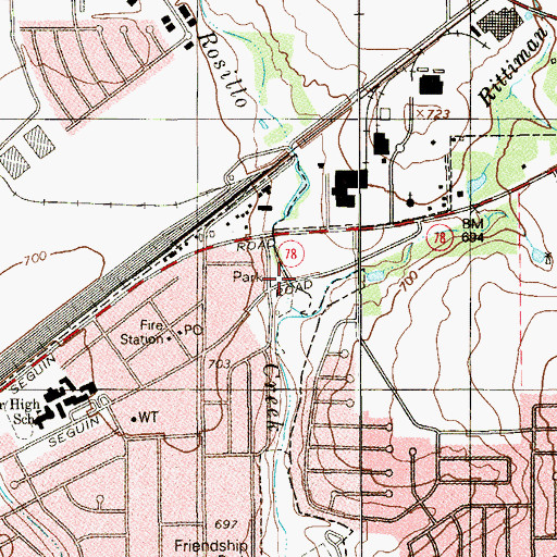 Topographic Map of Hugo Lenzt Park, TX
