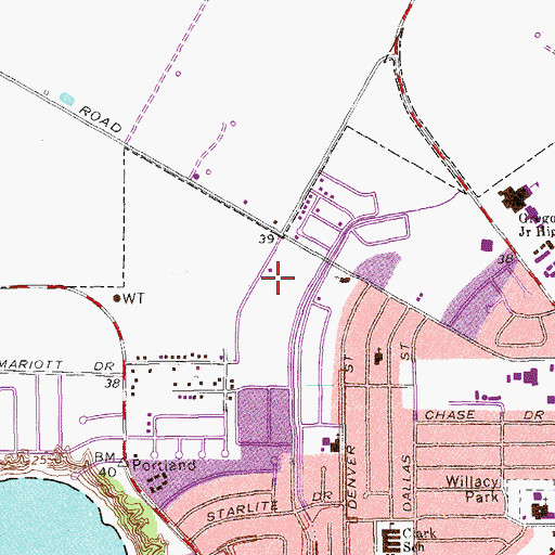Topographic Map of Hunt Municipal Park, TX