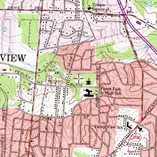 Topographic Map of Ingram Park, TX