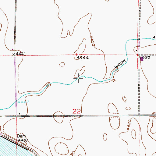 Topographic Map of Work and Dragman Ditch, CO