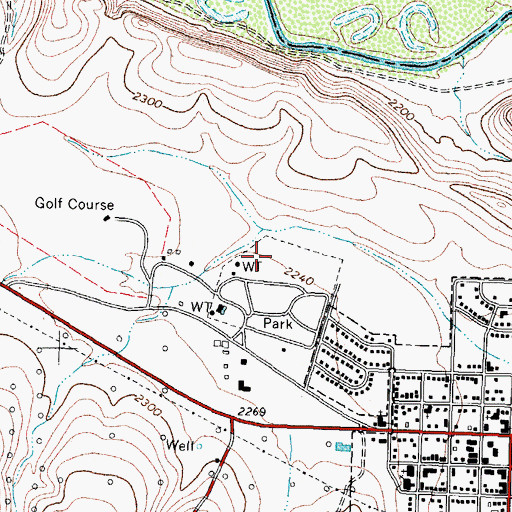 Topographic Map of Iraan City Park, TX