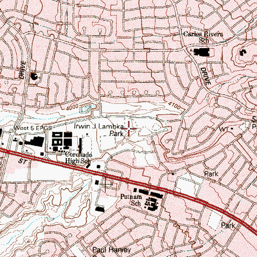 Topographic Map of Irwin J Lambka Park, TX