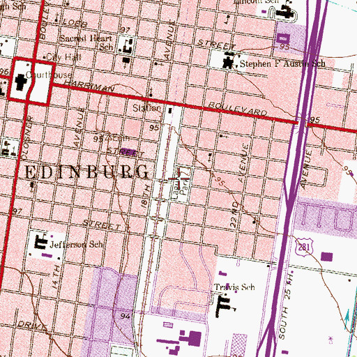 Topographic Map of J C Park, TX