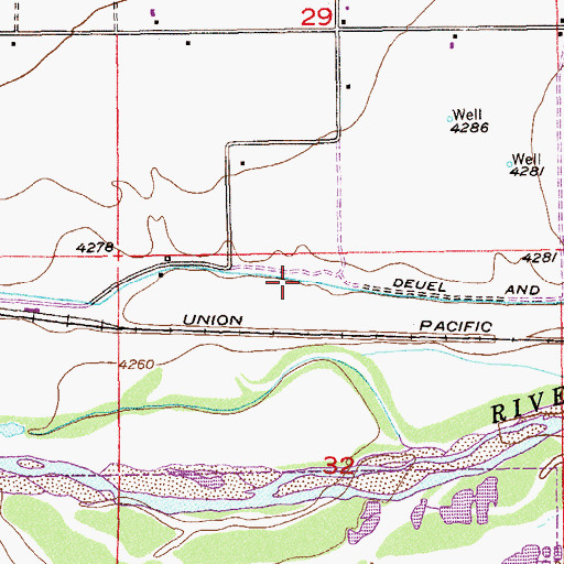 Topographic Map of Deuel and Snyder Canal, CO