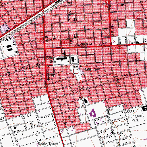 Topographic Map of Halff Park, TX
