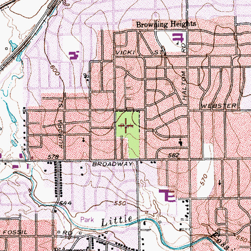 Topographic Map of Haltom City Park, TX
