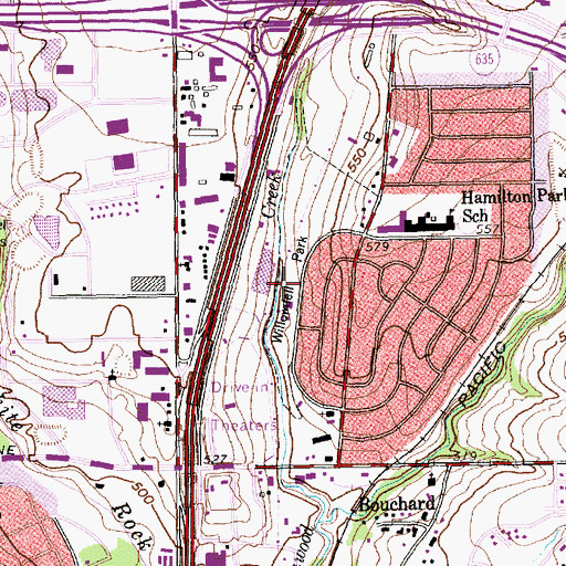 Topographic Map of Hamilton Park, TX