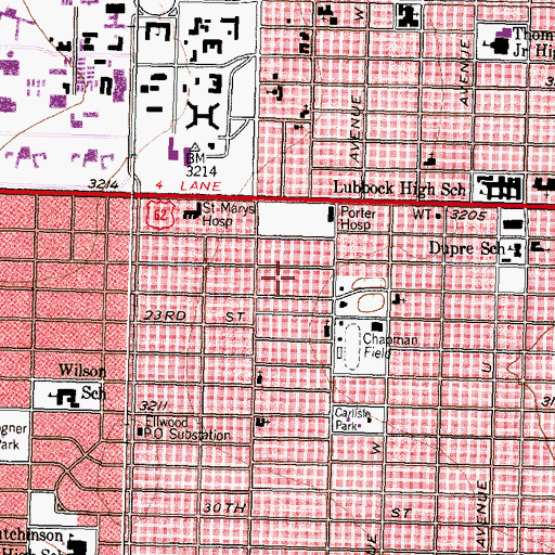 Topographic Map of Hamilton Park, TX