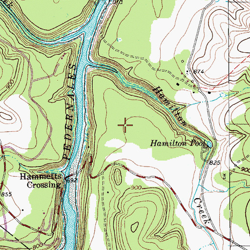 Topographic Map of Hamilton Pool Park, TX