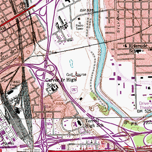 Topographic Map of Harmon Field Park, TX