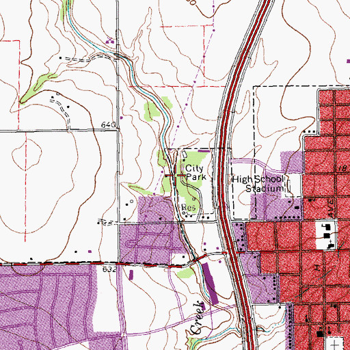 Topographic Map of Harrington Park, TX