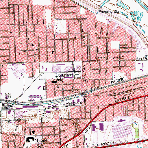 Topographic Map of Hattie Rankin Moore Park, TX