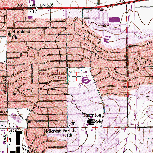 Topographic Map of Helen Wessler Park, TX