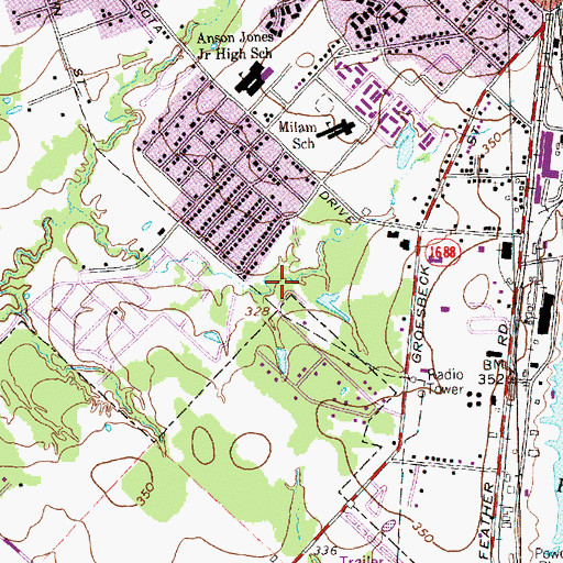 Topographic Map of Henderson Park, TX