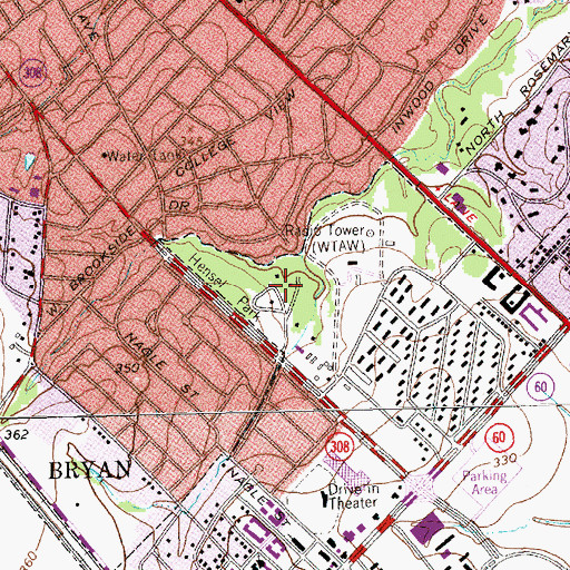 Topographic Map of Hensel Park, TX