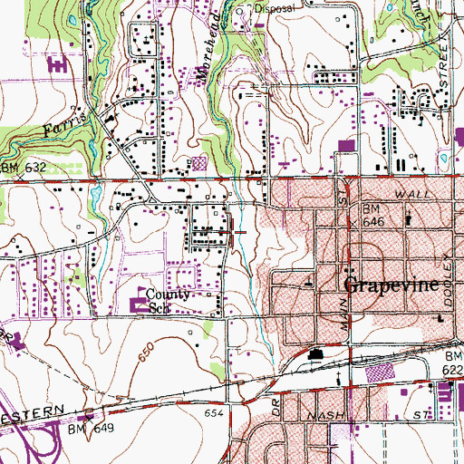 Topographic Map of Heritage Park, TX