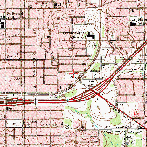 Topographic Map of Herrera Park, TX