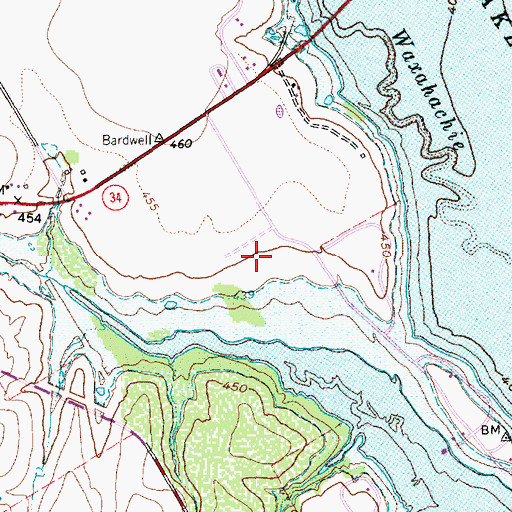 Topographic Map of High View Park, TX