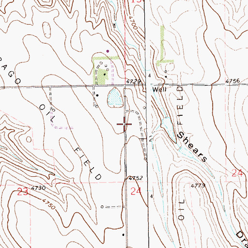 Topographic Map of North Rago Oil Field, CO