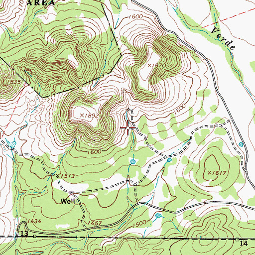 Topographic Map of Hill Country State Natural Area, TX