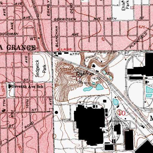 Topographic Map of Federal Quarry, IL