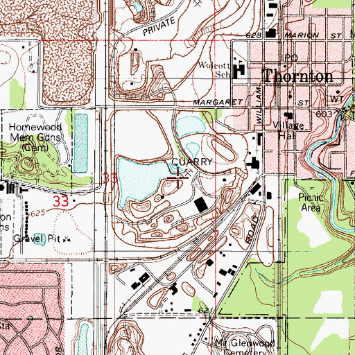 Topographic Map of Thornton Quarry, IL