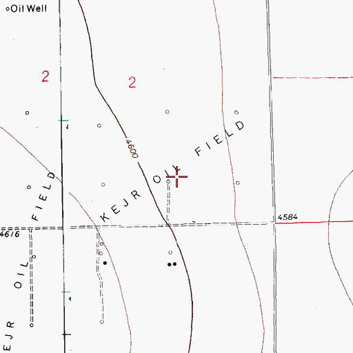 Topographic Map of Kejr Oil Field, CO