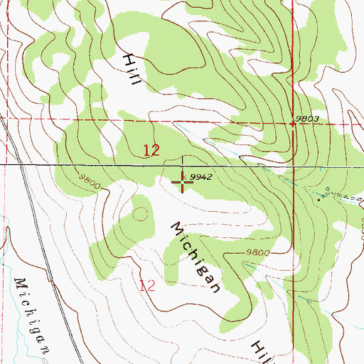 Topographic Map of Michigan Hill, CO